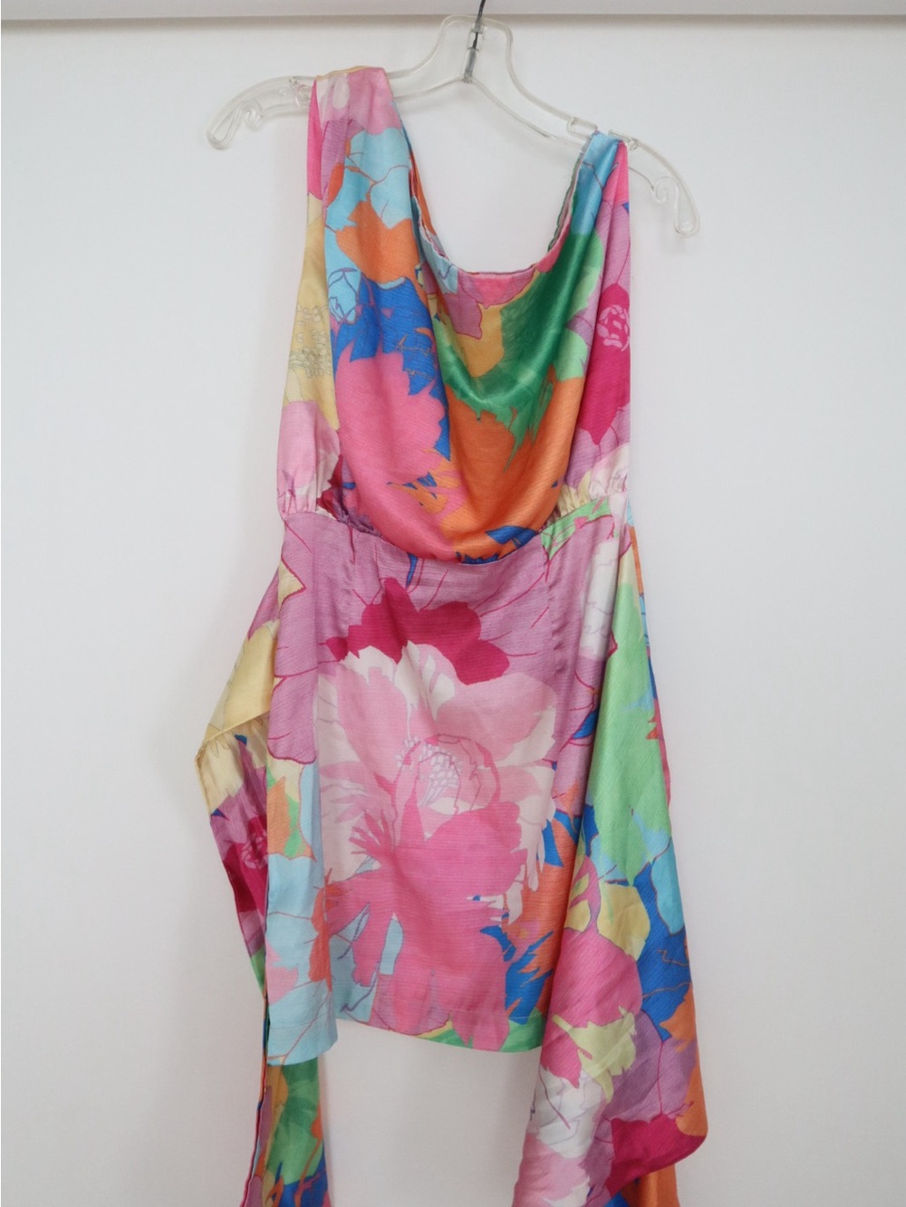 Sage + Paige Floral Print Mini Dress in Pink, Orange, Green - Picture 2 of 4